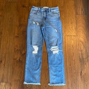 Hidden straight leg ankle jeans, size 26